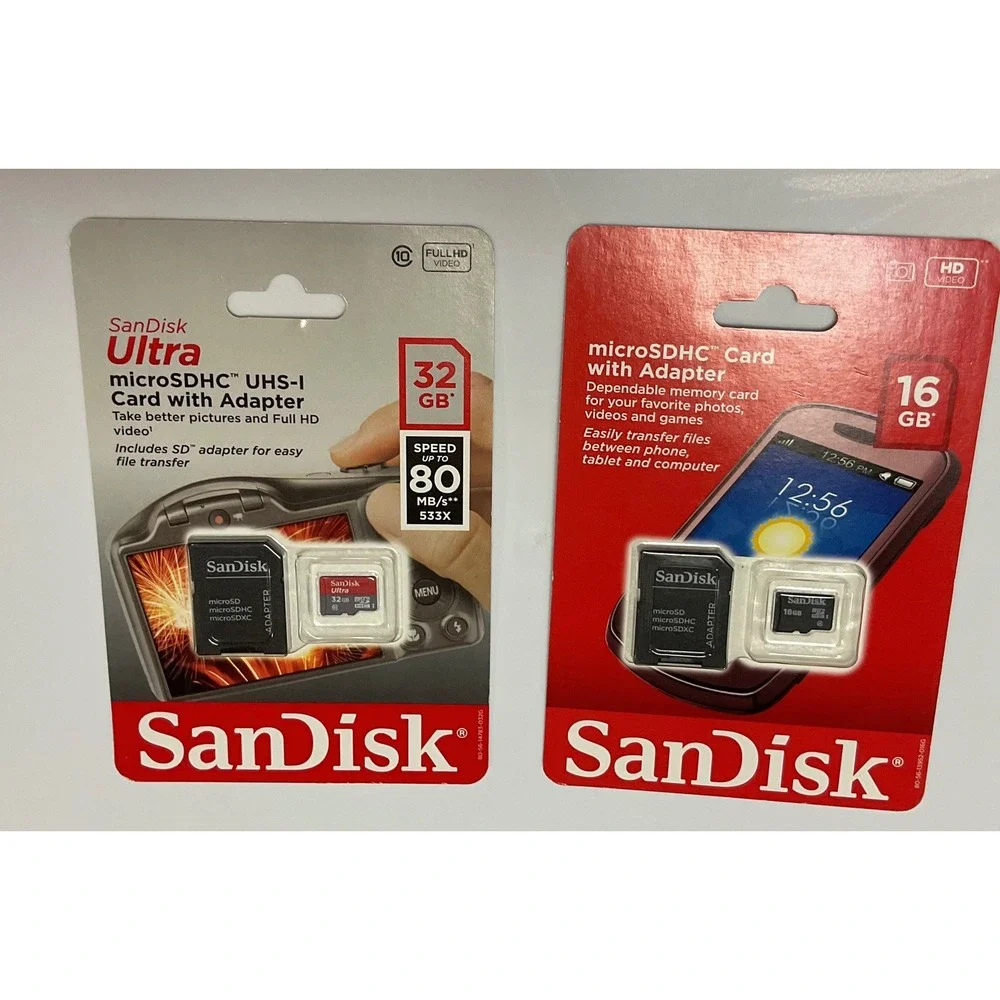 SanDisk 32GB Ultra & 16GB microSDHC Memory Card Bundle with SD Adapters 2-Pack